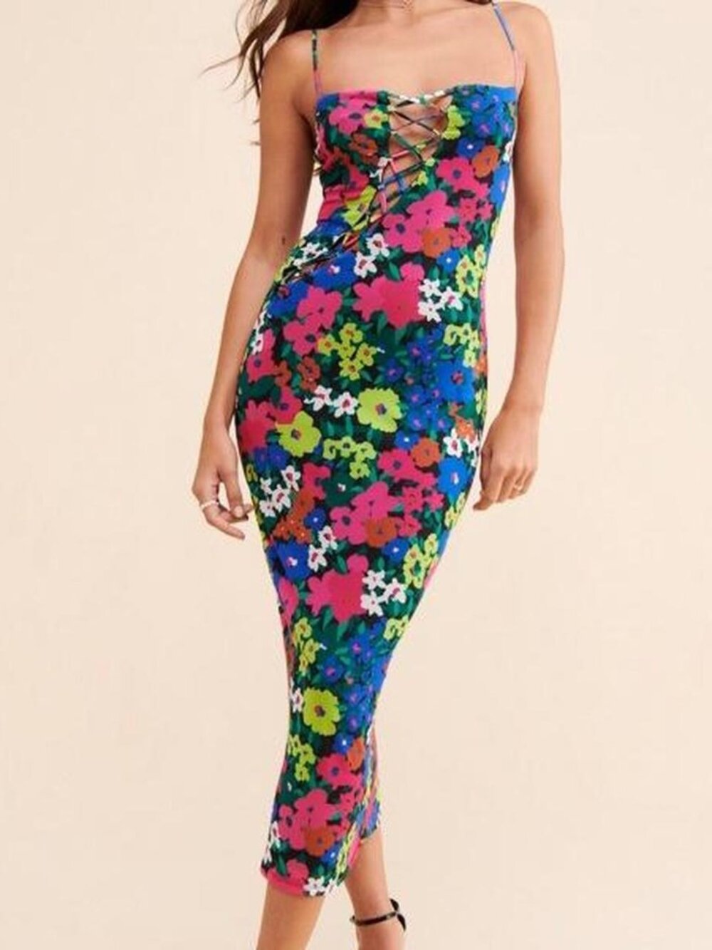 AFRM Mulity Color Midi Dress Size S